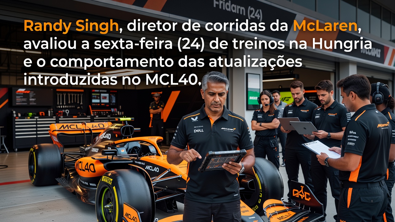 Randy Singh, diretor de corridas da McLaren, avaliou a sexta-feira (24) de treinos na Hungria e o comportamento das atualizações introduzidas no MCL40.