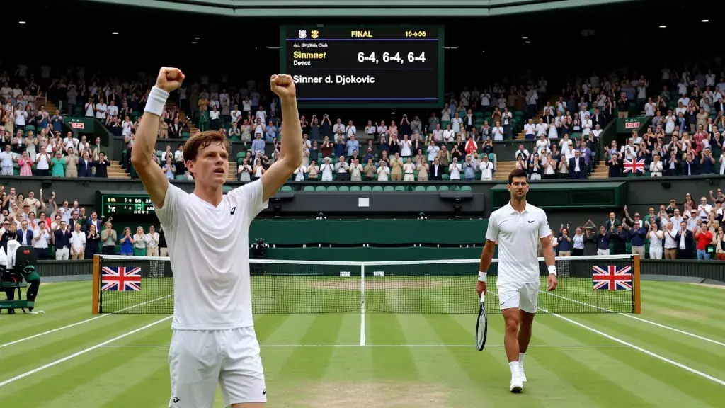 Sinner elimina Djokovic em Wimbledon e encerra sonho do oitavo título